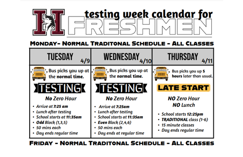 Freshmen Schedule